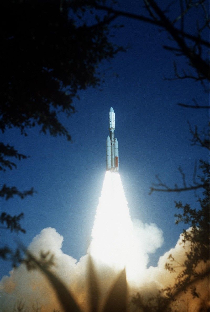 Rocket launching into space from Florida.